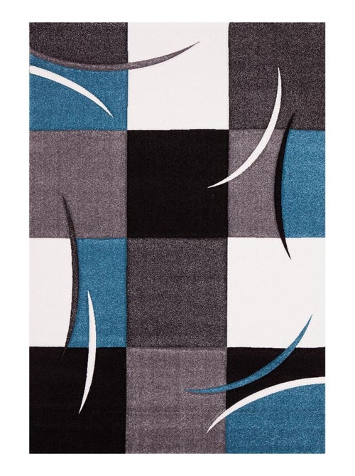 Tapis salon et chambre tissé motif damier LYN8 COMMA - Kiabi