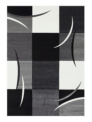 Tapis salon et chambre tissé motif damier LYN8 COMMA