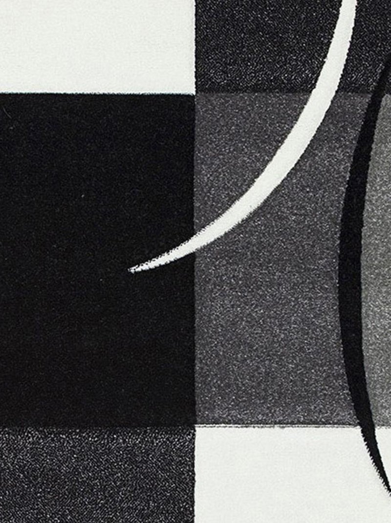 Tapis salon et chambre tissé motif damier LYN8 COMMA Gris - Kiabi