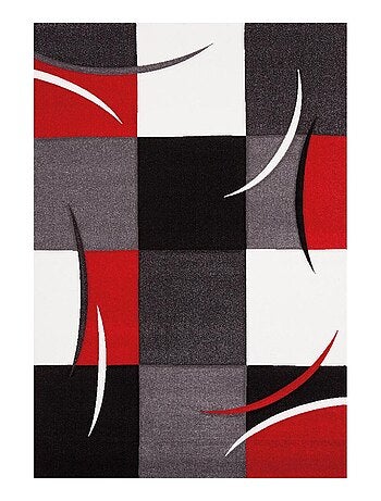 Tapis salon et chambre tissé motif damier LYN8 COMMA