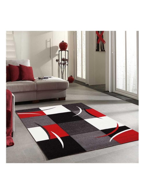 Tapis salon et chambre tissé motif damier LYN8 COMMA - Kiabi