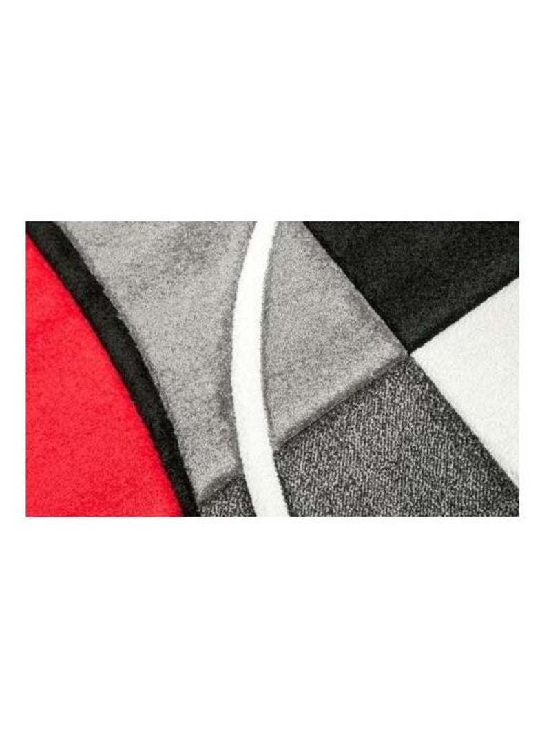 Tapis salon et chambre tissé motif damier LYN8 COMMA Noir - Kiabi