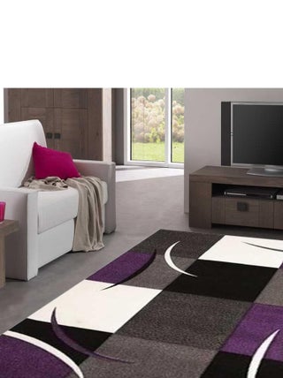 Tapis salon et chambre tissé motif damier LYN8