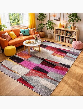 Tapis salon et chambre tissé motif ethnique ELYZA