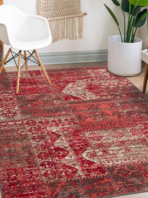 Tapis salon et chambre tissé motif ethnique LYN1 PATWORK - Kiabi