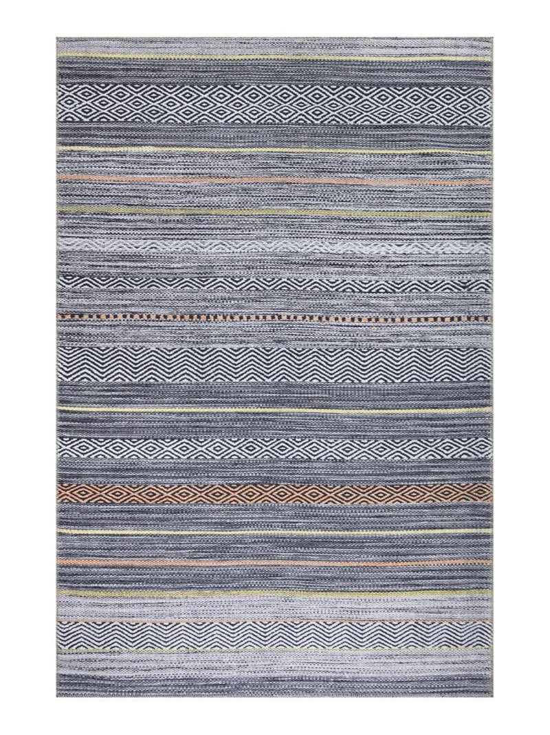 Tapis salon et chambre tissé motif ethnique NOBASTA Gris - Kiabi