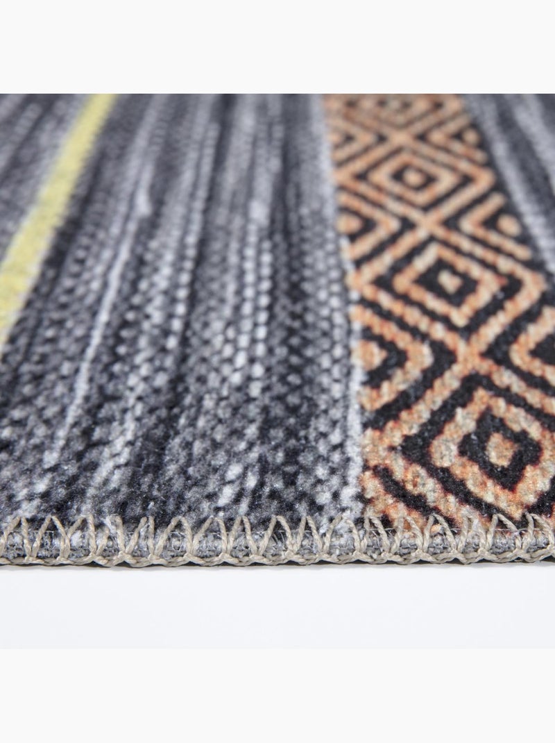 Tapis salon et chambre tissé motif ethnique NOBASTA Gris - Kiabi
