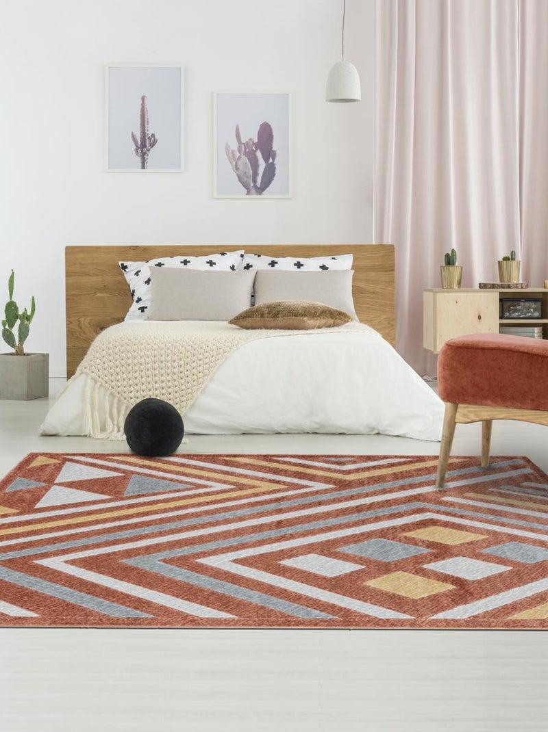 Tapis salon et chambre tissé motif ethnique SOLGA A Multicolore - Kiabi