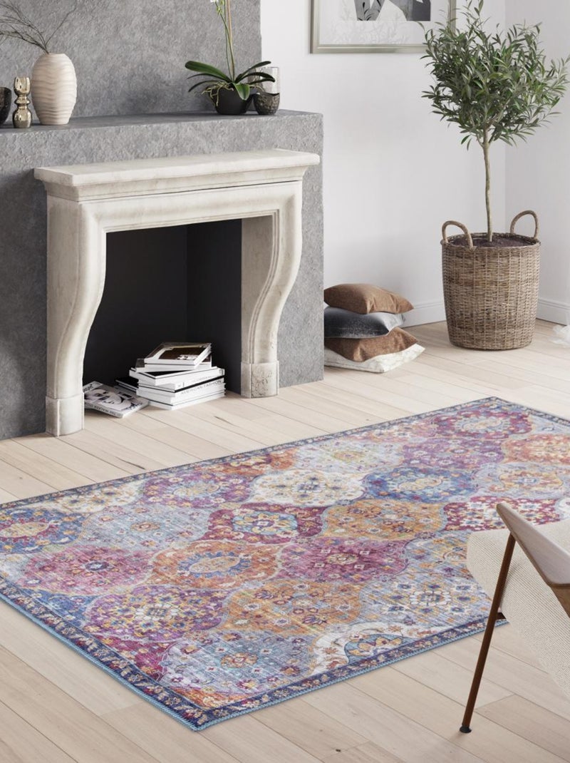 Tapis salon et chambre tissé motif ethnique VIVACE 5 Multicolore - Kiabi