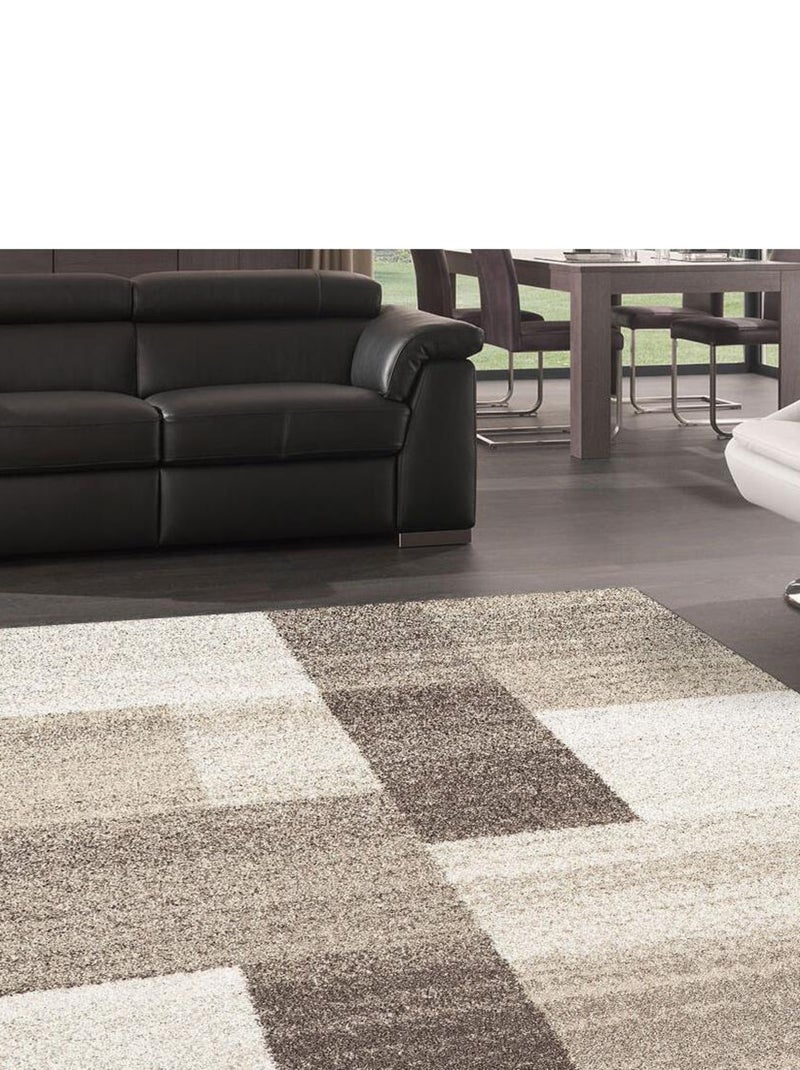 Tapis salon et chambre tissé motif faux uni CULHAM Beige - Kiabi