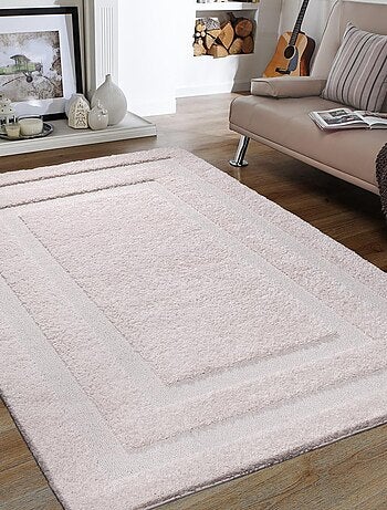 Tapis salon et chambre tissé motif faux uni KOULA