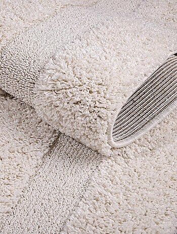 Tapis salon et chambre tissé motif faux uni KOULA