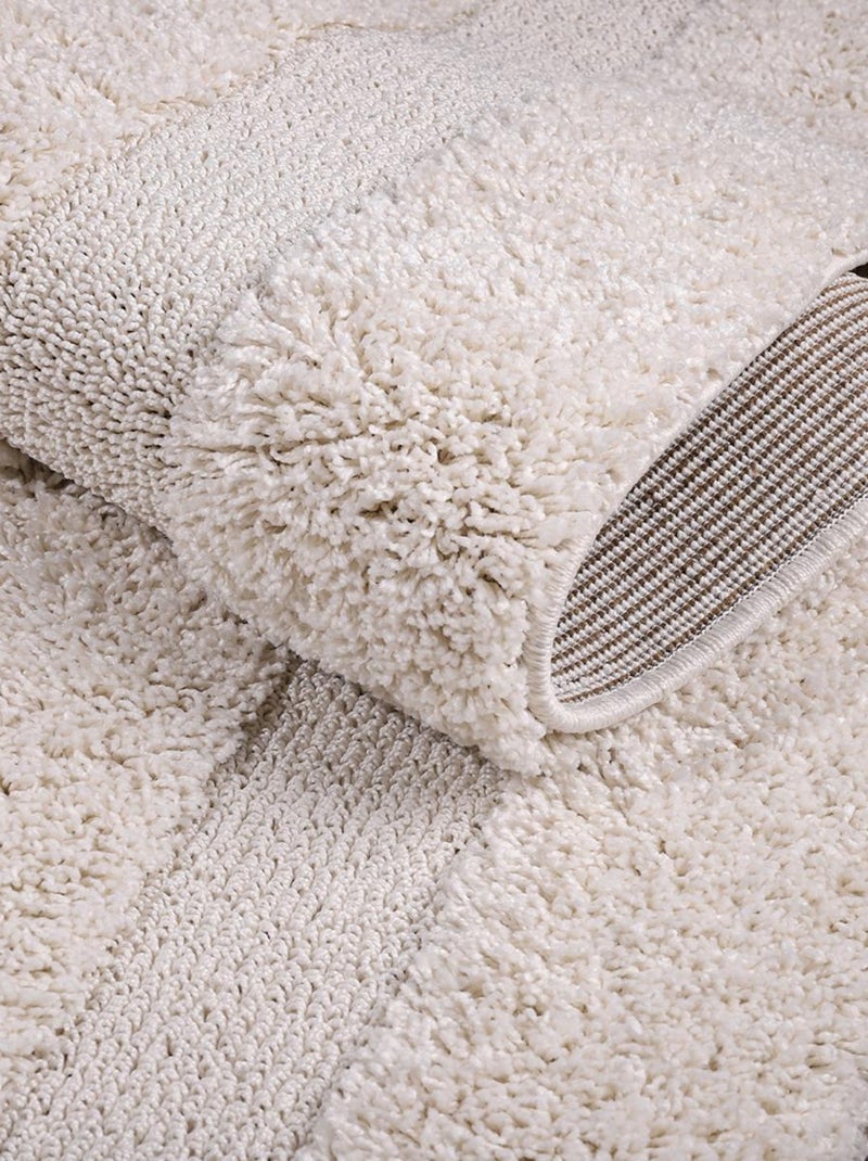 Tapis salon et chambre tissé motif faux uni KOULA Beige - Kiabi