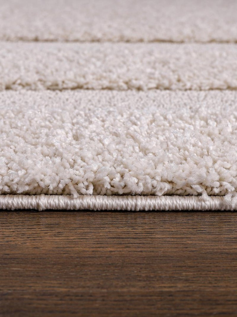 Tapis salon et chambre tissé motif faux uni KOULA Beige - Kiabi