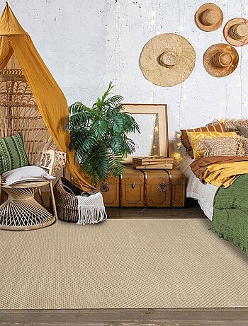 Tapis salon et chambre tissé motif faux uni LUNKIN 6