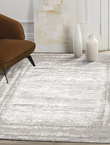 Tapis salon et chambre tissé motif faux uni LYN7 KALEE