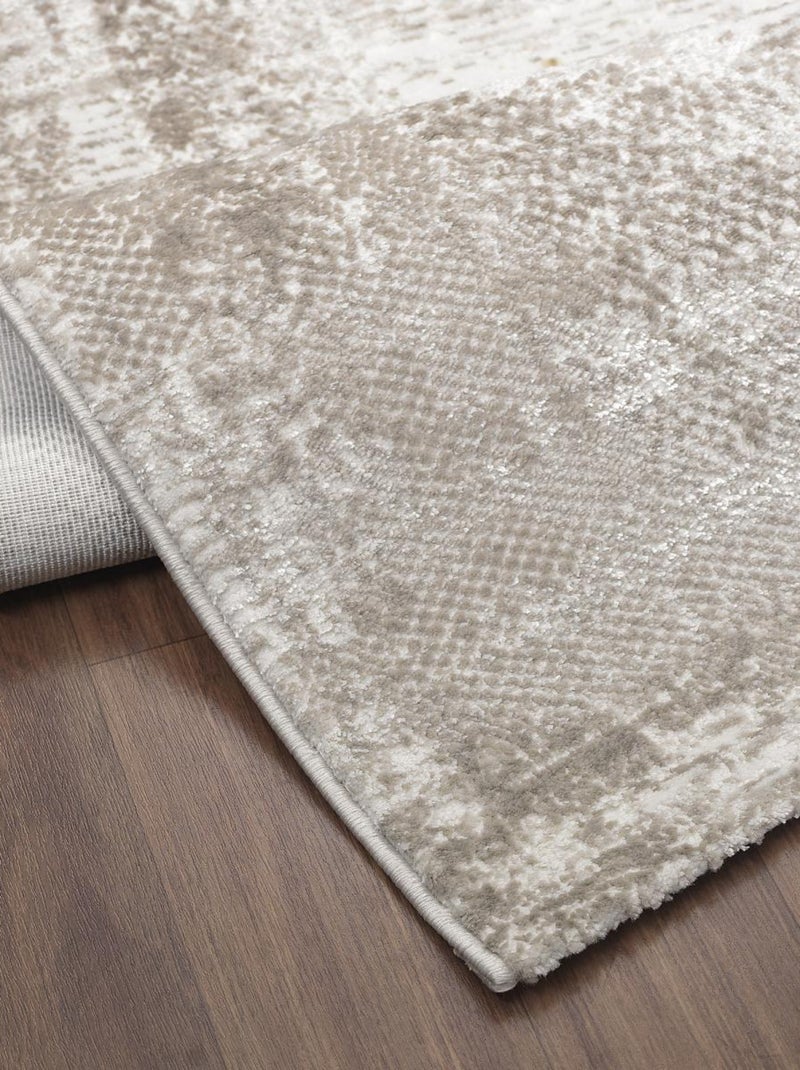 Tapis salon et chambre tissé motif faux uni LYN7 KALEE Beige - Kiabi