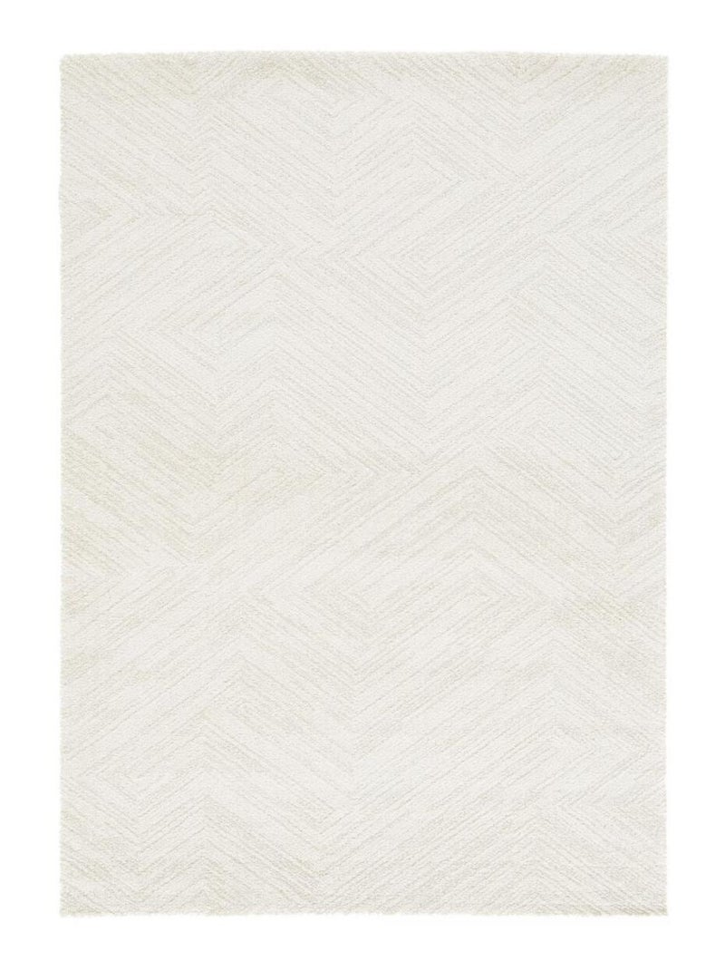 Tapis salon et chambre tissé motif faux uni NAFO 1 Blanc - Kiabi