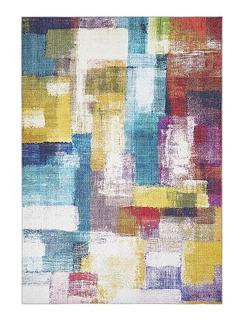 Tapis salon et chambre tissé motif faux uni NIKEL