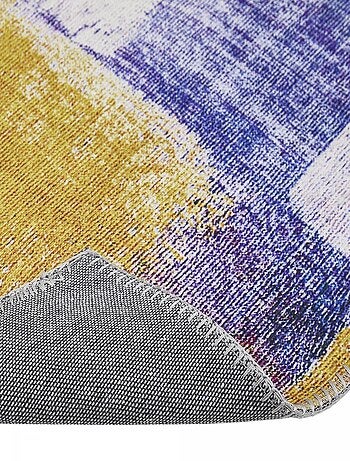 Tapis salon et chambre tissé motif faux uni NIKEL