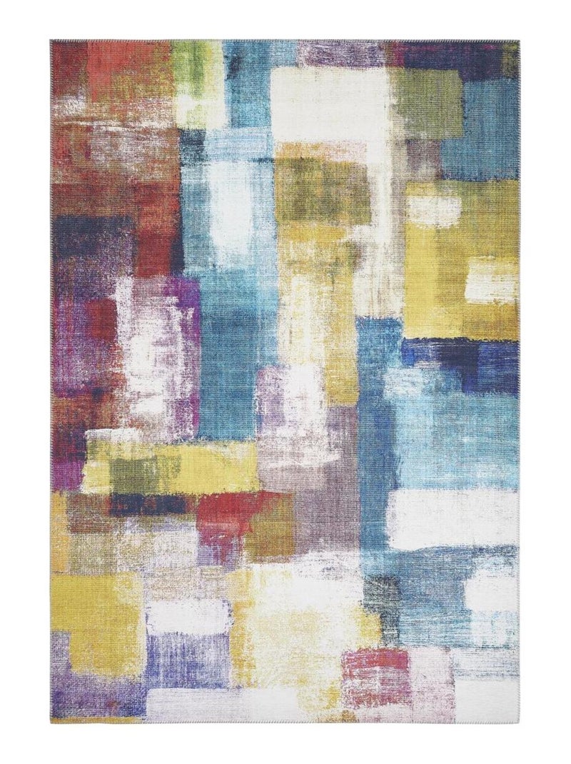 Tapis salon et chambre tissé motif faux uni NIKEL Multicolore - Kiabi