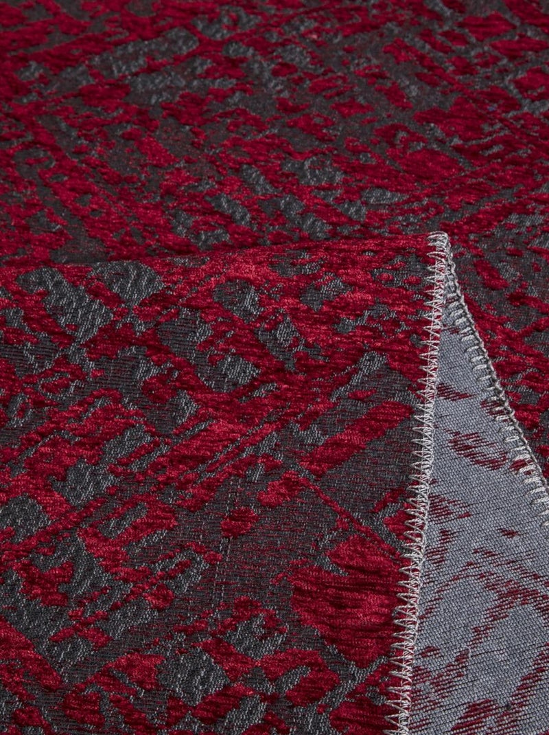 Tapis salon et chambre tissé motif faux uni TEREMINDE Rouge - Kiabi
