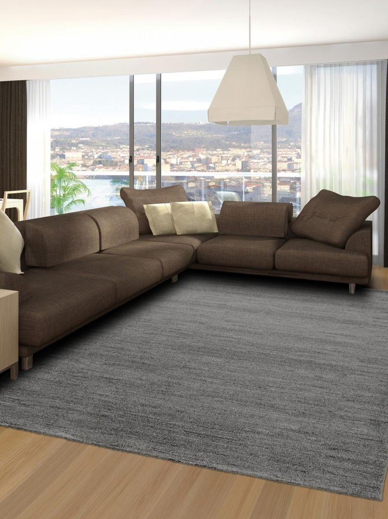Tapis salon et chambre tissé motif faux uni UNIA Gris - Kiabi