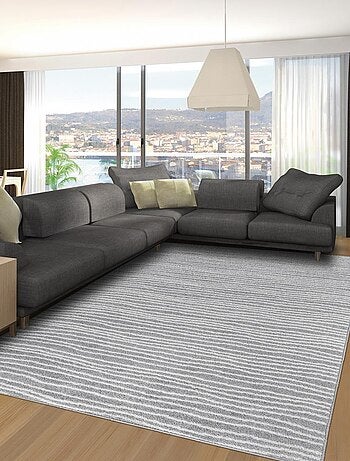 Tapis salon et chambre tissé motif faux uni VAGLA