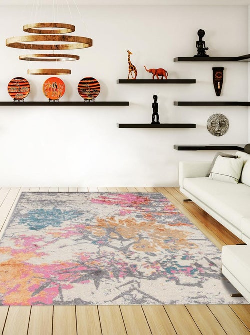 Tapis salon et chambre tissé motif floral GIORGIA 1 - Kiabi