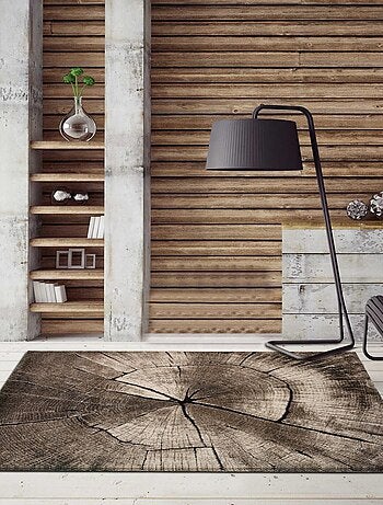 Tapis salon et chambre tissé motif floral RAMPI