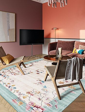 Tapis salon et chambre tissé motif floral VIVACE 7