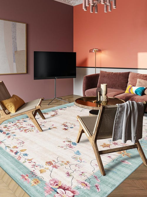 Tapis salon et chambre tissé motif floral VIVACE 7 - Kiabi