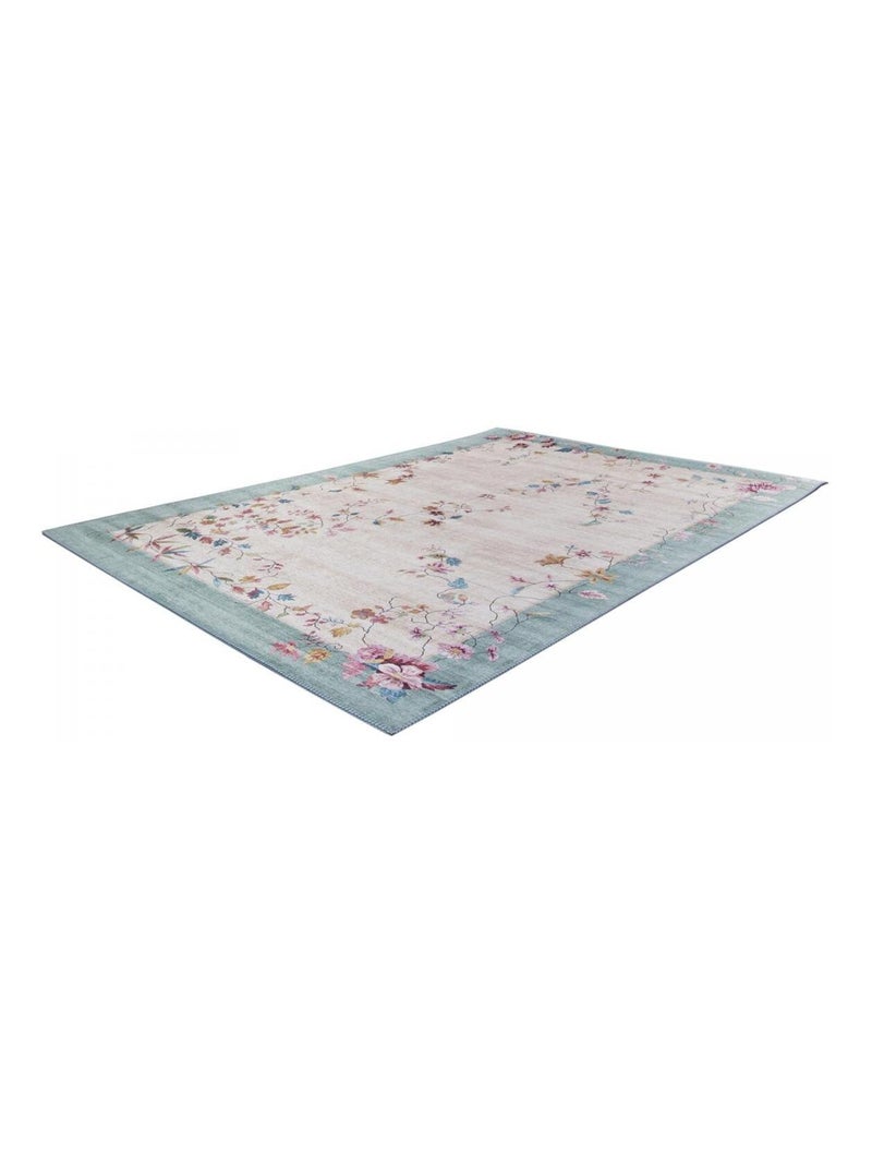 Tapis salon et chambre tissé motif floral VIVACE 7 Rose - Kiabi