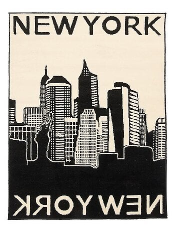 Tapis salon et chambre tissé motif fresque NEW YORK CITY