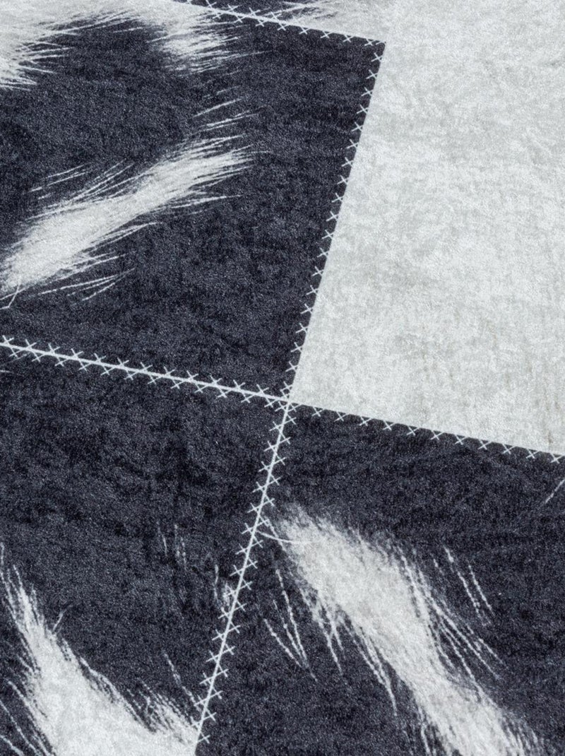 Tapis salon et chambre tissé motif fresque NOATAK Noir - Kiabi