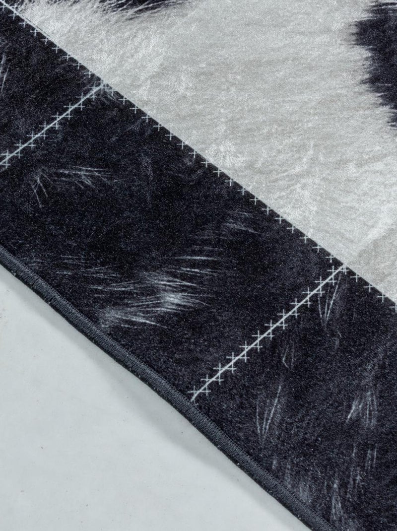 Tapis salon et chambre tissé motif fresque NOATAK Noir - Kiabi