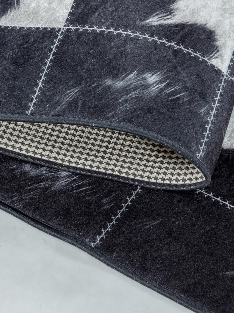 Tapis salon et chambre tissé motif fresque NOATAK Noir - Kiabi