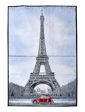 Tapis salon et chambre tissé motif fresque PARIS