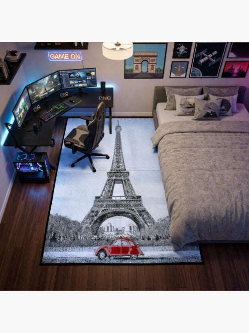 Tapis salon et chambre tissé motif fresque PARIS - Kiabi