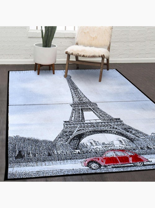Tapis salon et chambre tissé motif fresque PARIS - Kiabi