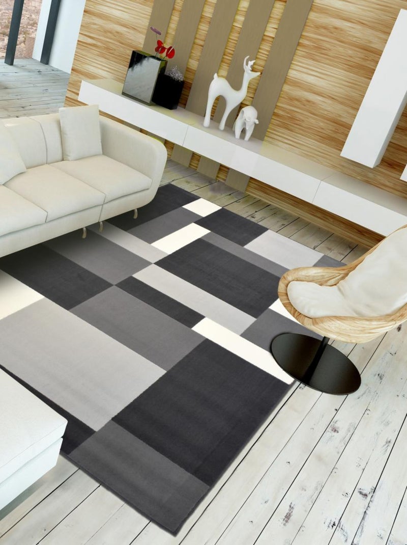 Tapis salon et chambre tissé motif géométrique AF1 DARBU Gris - Kiabi