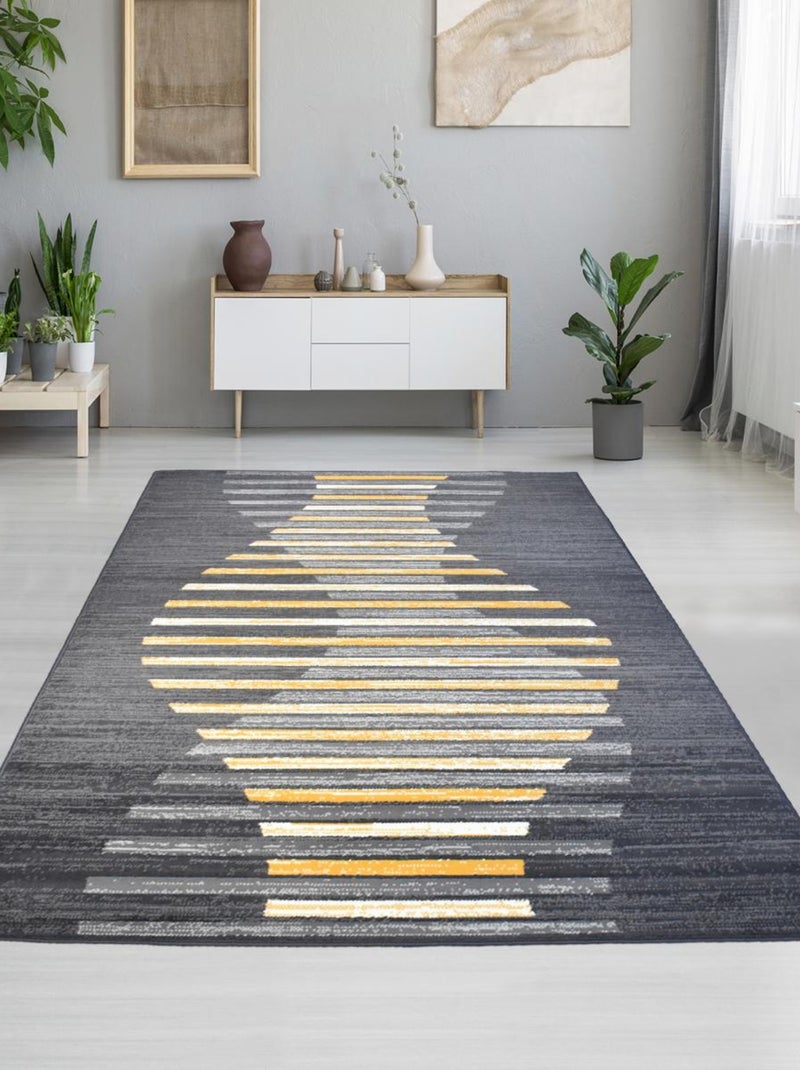 Tapis salon et chambre tissé motif géométrique AF1 LAHEL Gris - Kiabi
