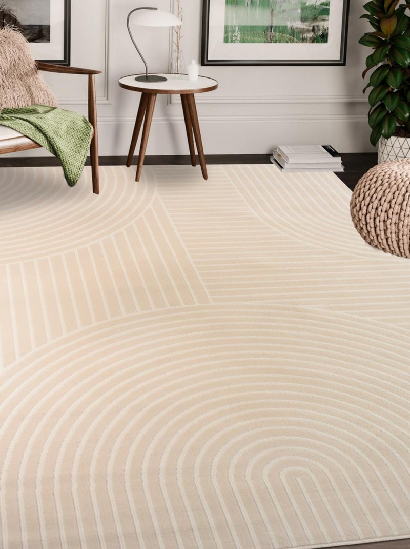 Tapis salon et chambre tissé motif géométrique AF2 ARCROL Beige - Kiabi