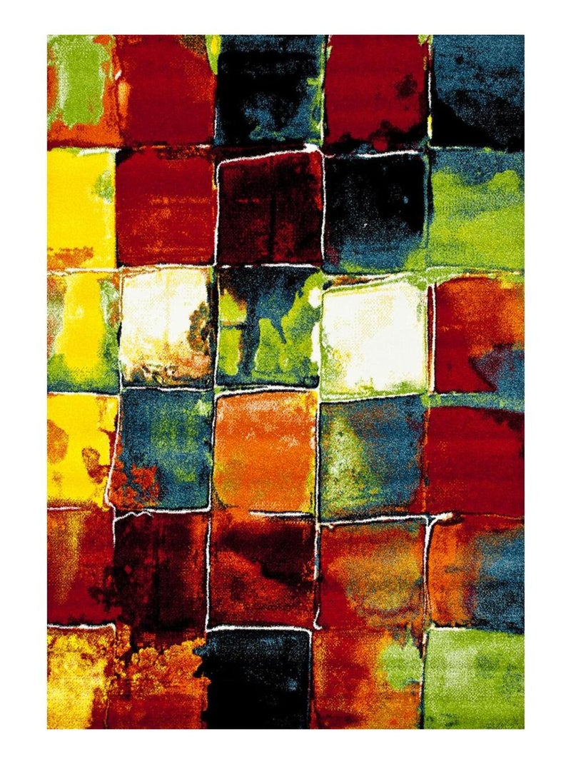 Tapis salon et chambre tissé motif géométrique BE 39 Multicolore - Kiabi