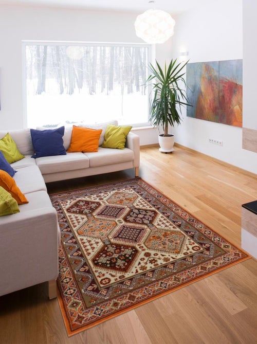 Tapis salon et chambre tissé motif géométrique BE 70 - Kiabi