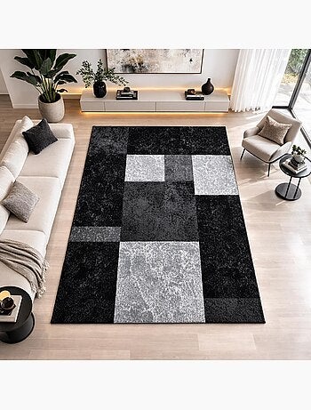 Tapis salon et chambre tissé motif géométrique CARARELLE