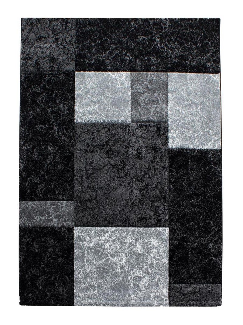 Tapis salon et chambre tissé motif géométrique CARARELLE Noir - Kiabi