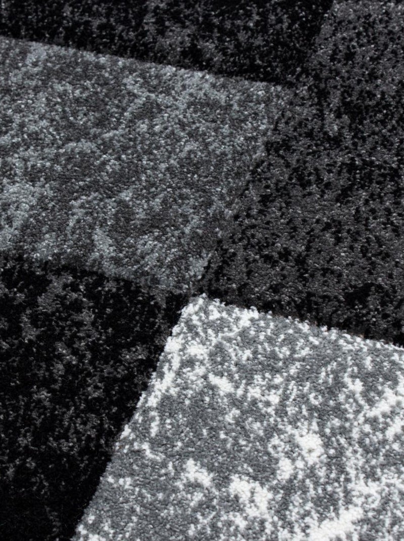 Tapis salon et chambre tissé motif géométrique CARARELLE Noir - Kiabi