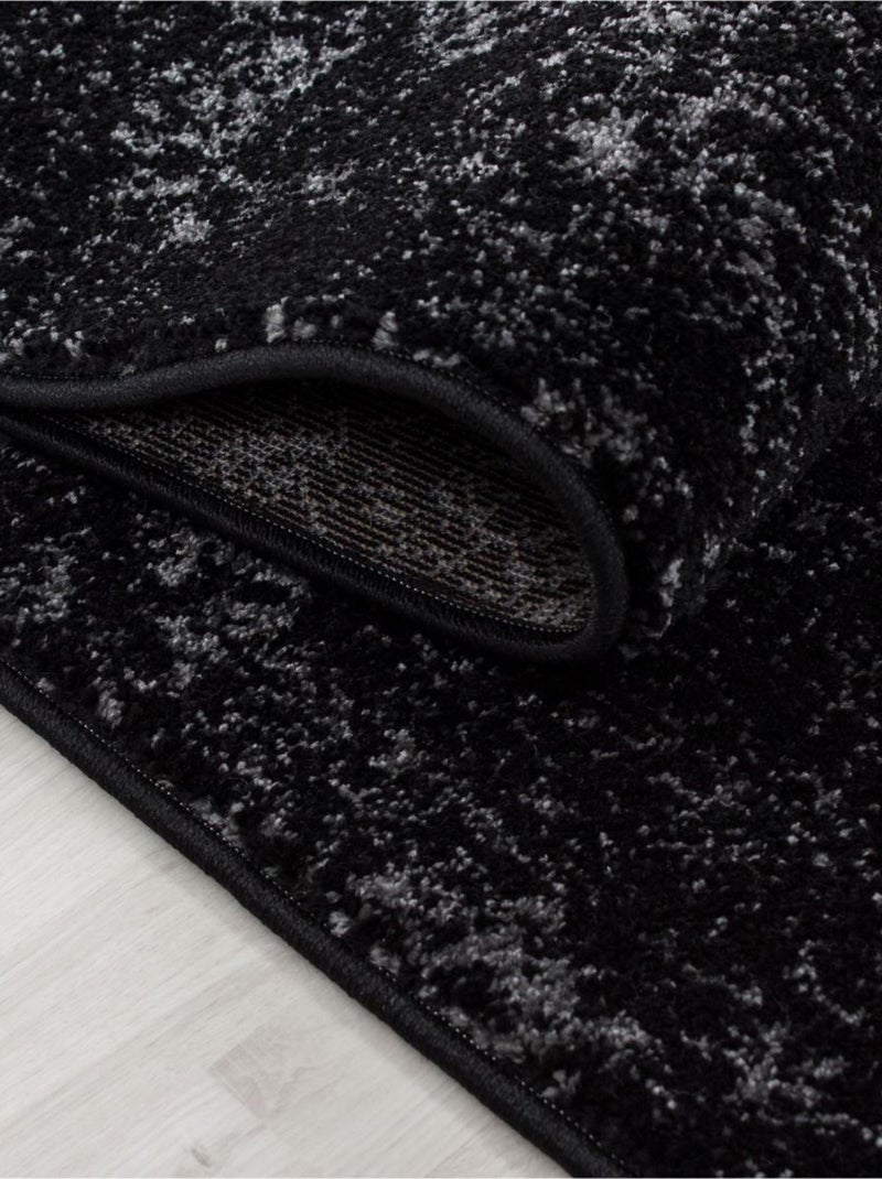 Tapis salon et chambre tissé motif géométrique CARARELLE Noir - Kiabi