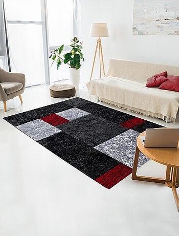 Tapis salon et chambre tissé motif géométrique CARARELLE